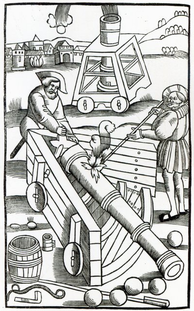 Soldiers Firing a Cannon, Illustration for 